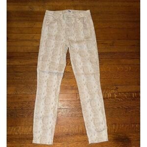 Paige Hoxton Ankle Skinny Jeans Snakeskin Print Neutral Size 26